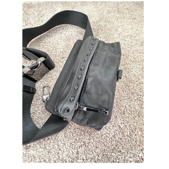 Zara Black Camo Studded Belt Bag - Picture 3 of 8